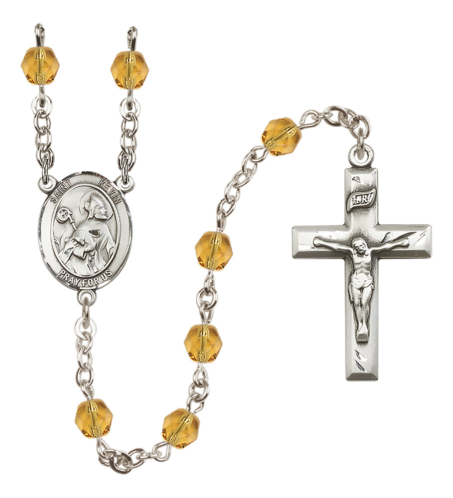 Saint Kevin R6000-8062 6mm Rosary Topaz 190$